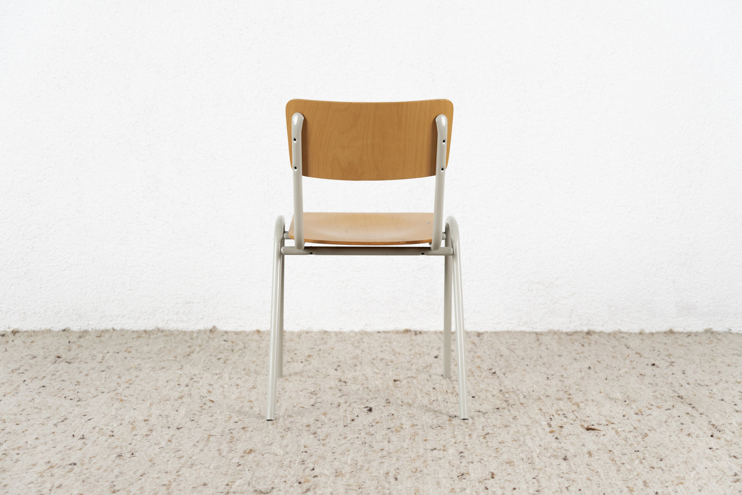 Vintage Stuhl Küche Esstisch Industrial Stapelstuhl Holz Buche Metall Schul