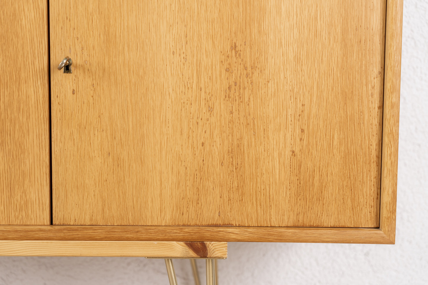 Vintage Sideboard Eiche Holz WK Möbel Mid Century Taupe Pastell Tv Kommode