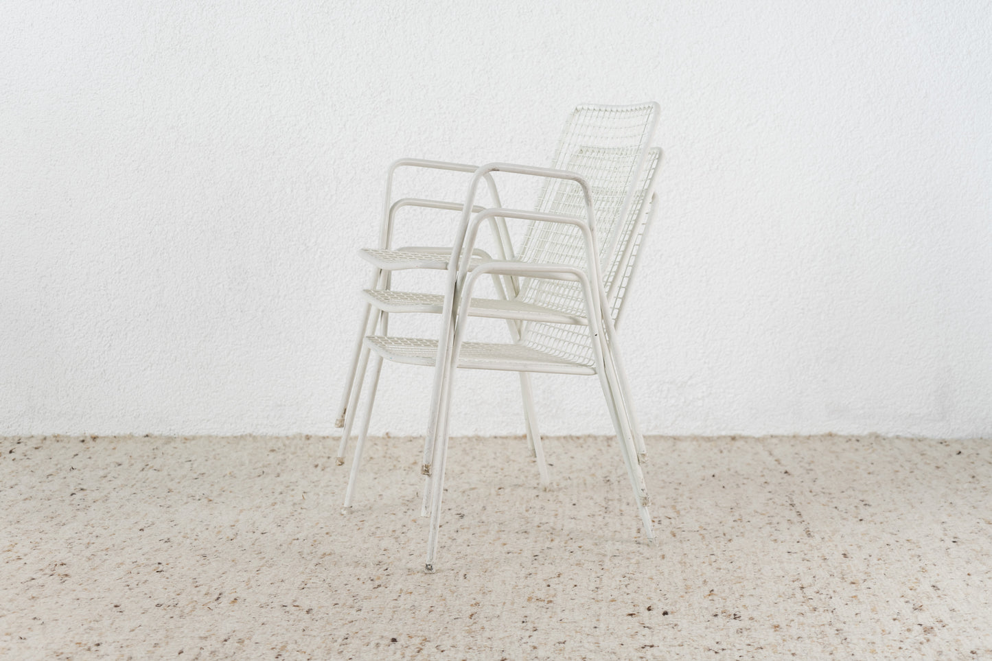 1 von 6 Vintage Gartenstühle weiß metall