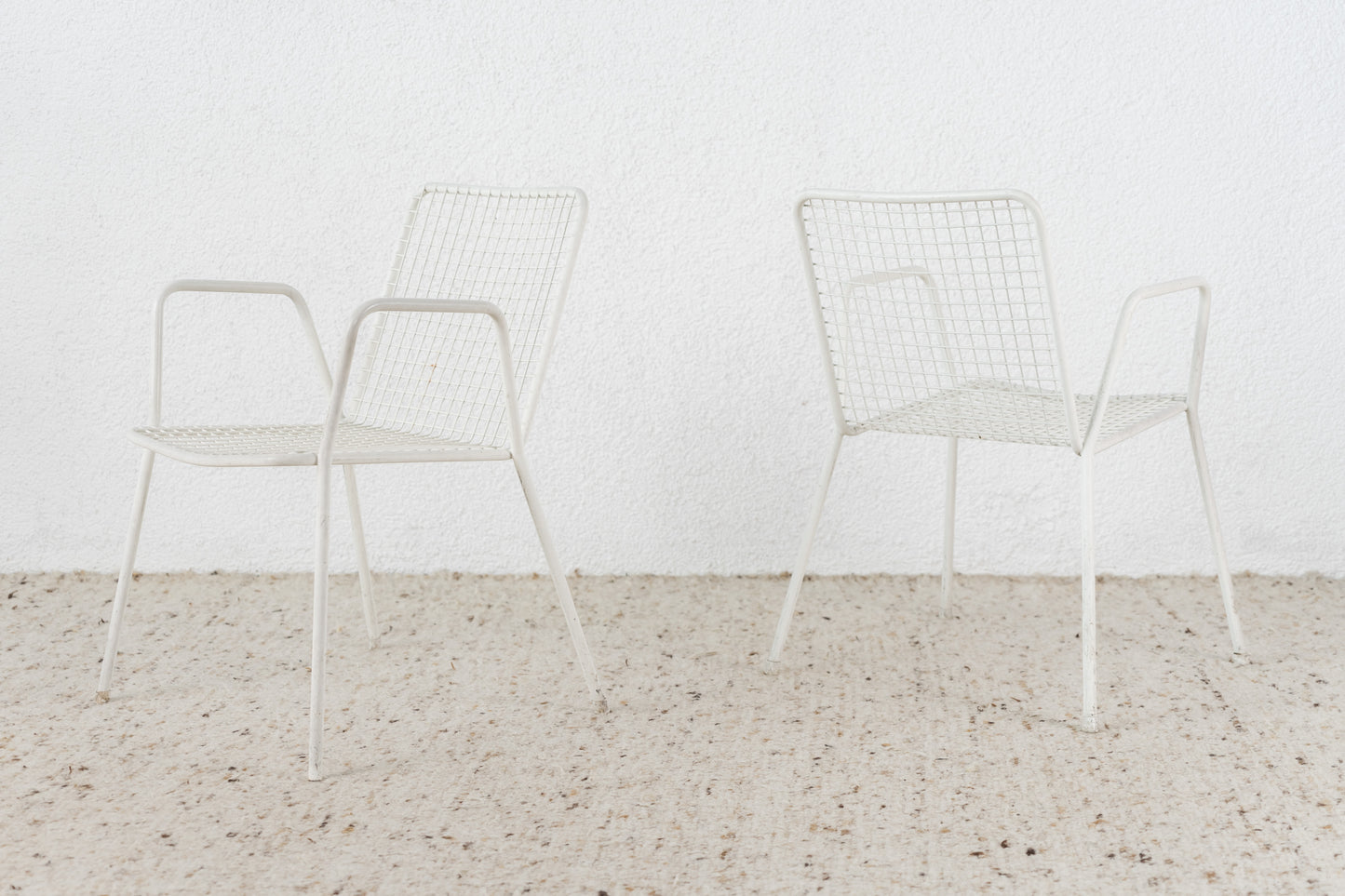 1 von 6 Vintage Gartenstühle weiß metall