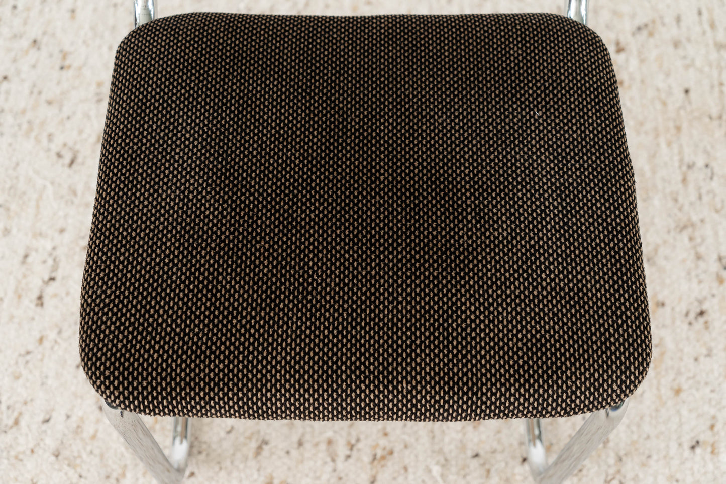 Vintage Freischwinger Stuhl Marcel Breuer Design Mid Century Chrom Esszimmer Polster Braun