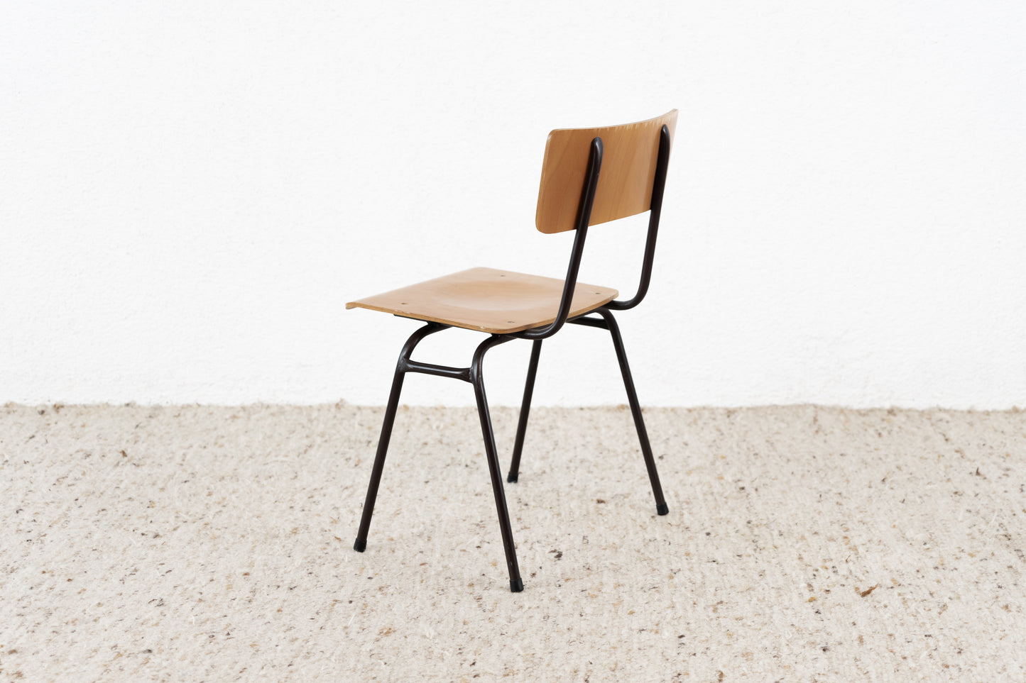 1 von 6 Vintage Stühle Küche Stapelstühle Büro Schulstuhl Holz Metall Industrial Esszimmer