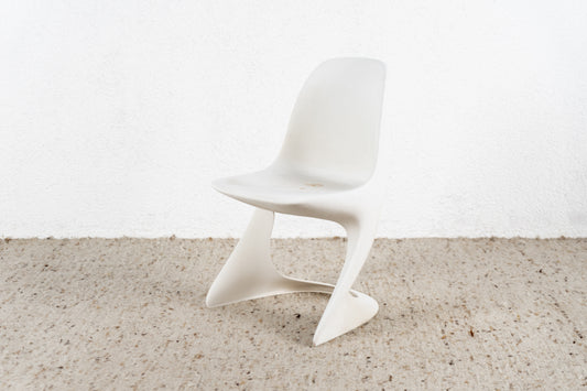 Vintage Stuhl Casala Weiß Space Age Mid Century Esszimmer Büro Küche