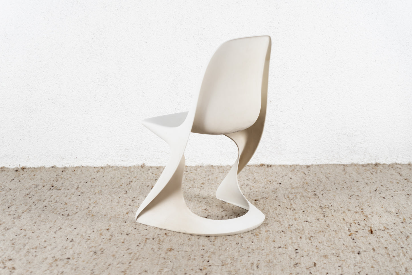 Vintage Stuhl Casala Weiß Space Age Mid Century Esszimmer Büro Küche