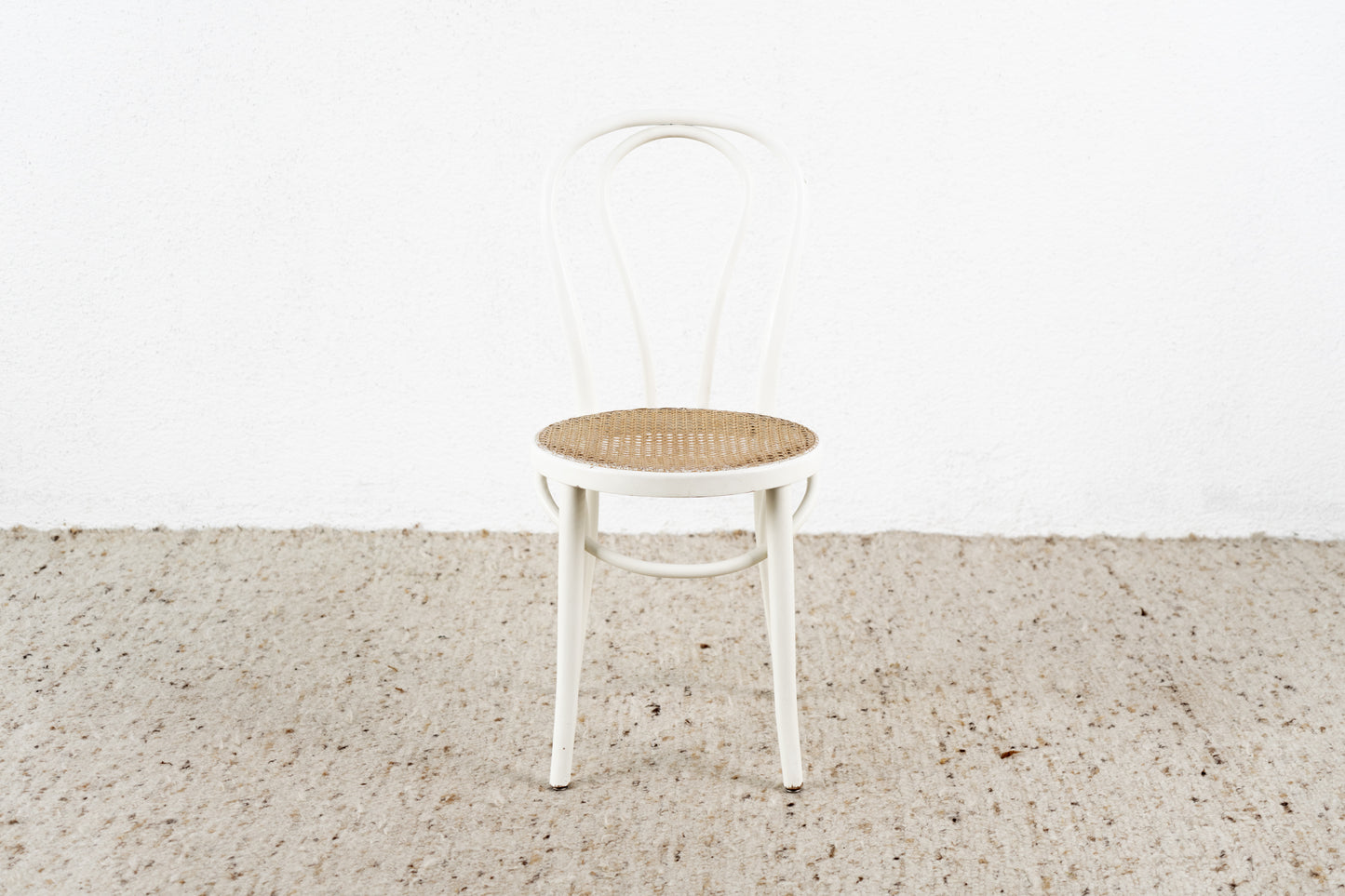 4er Set Vintage Stühle Gillis Lundgren Boho Weiß Wiener Geflecht Holz Landhaus Thonet Stil