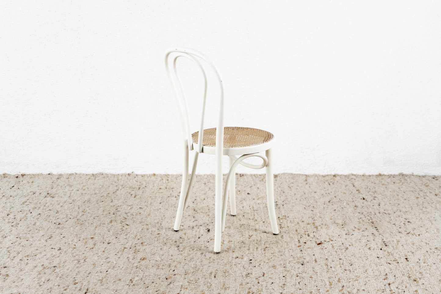 4er Set Vintage Stühle Gillis Lundgren Boho Weiß Wiener Geflecht Holz Landhaus Thonet Stil