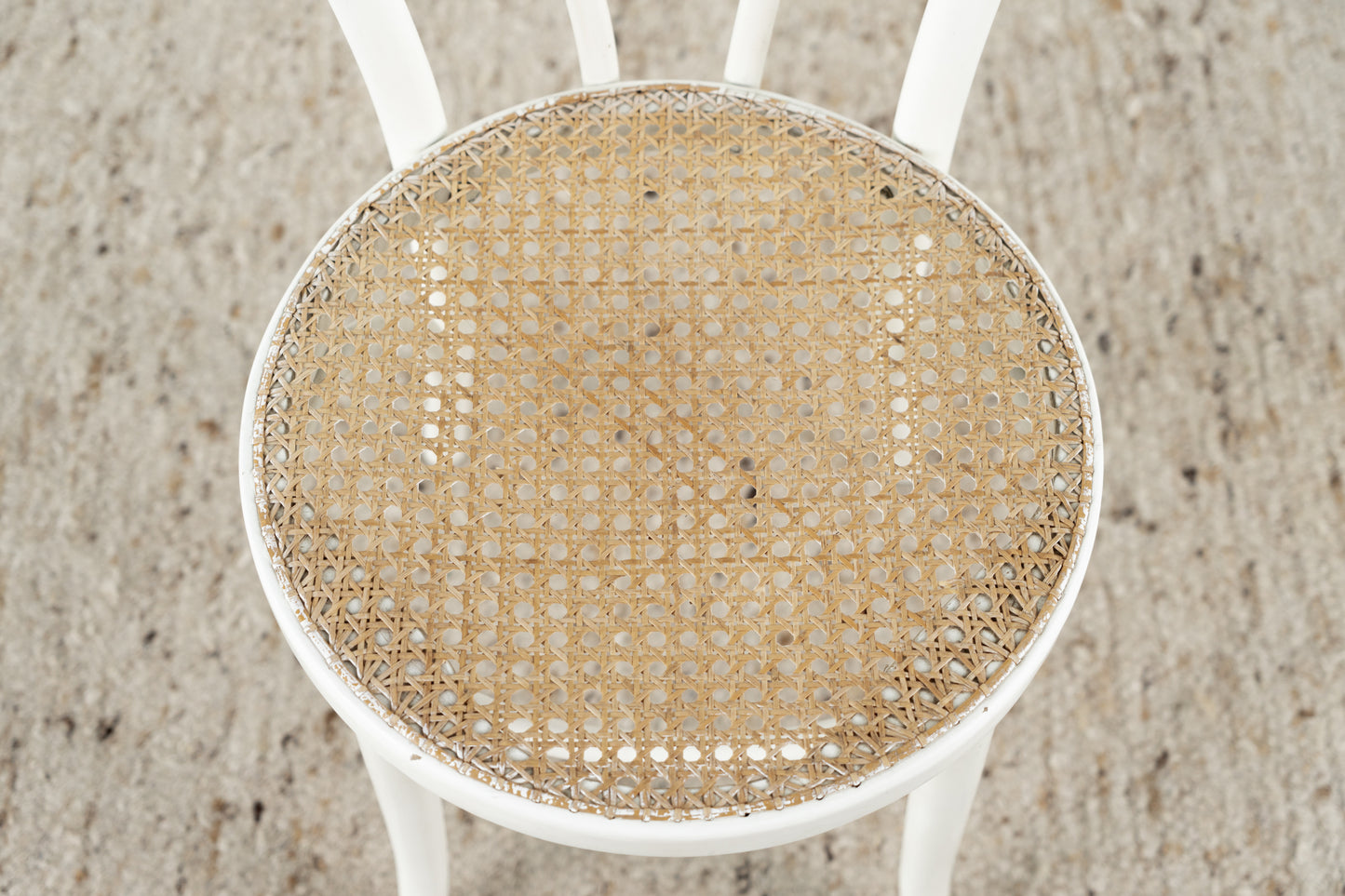 4er Set Vintage Stühle Gillis Lundgren Boho Weiß Wiener Geflecht Holz Landhaus Thonet Stil