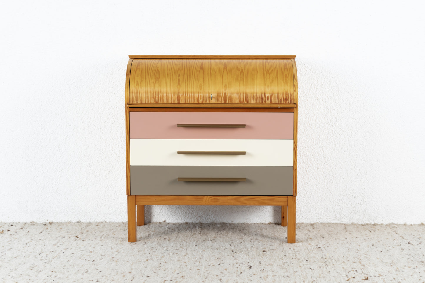 Vintage Kommode Sekretär Holz Mid Century Schreibtisch Schubladen