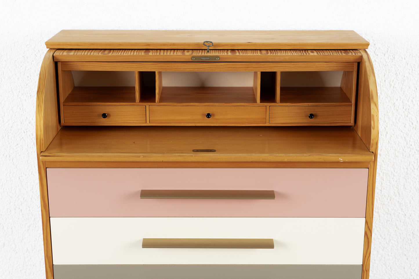 Vintage Kommode Sekretär Holz Mid Century Schreibtisch Schubladen
