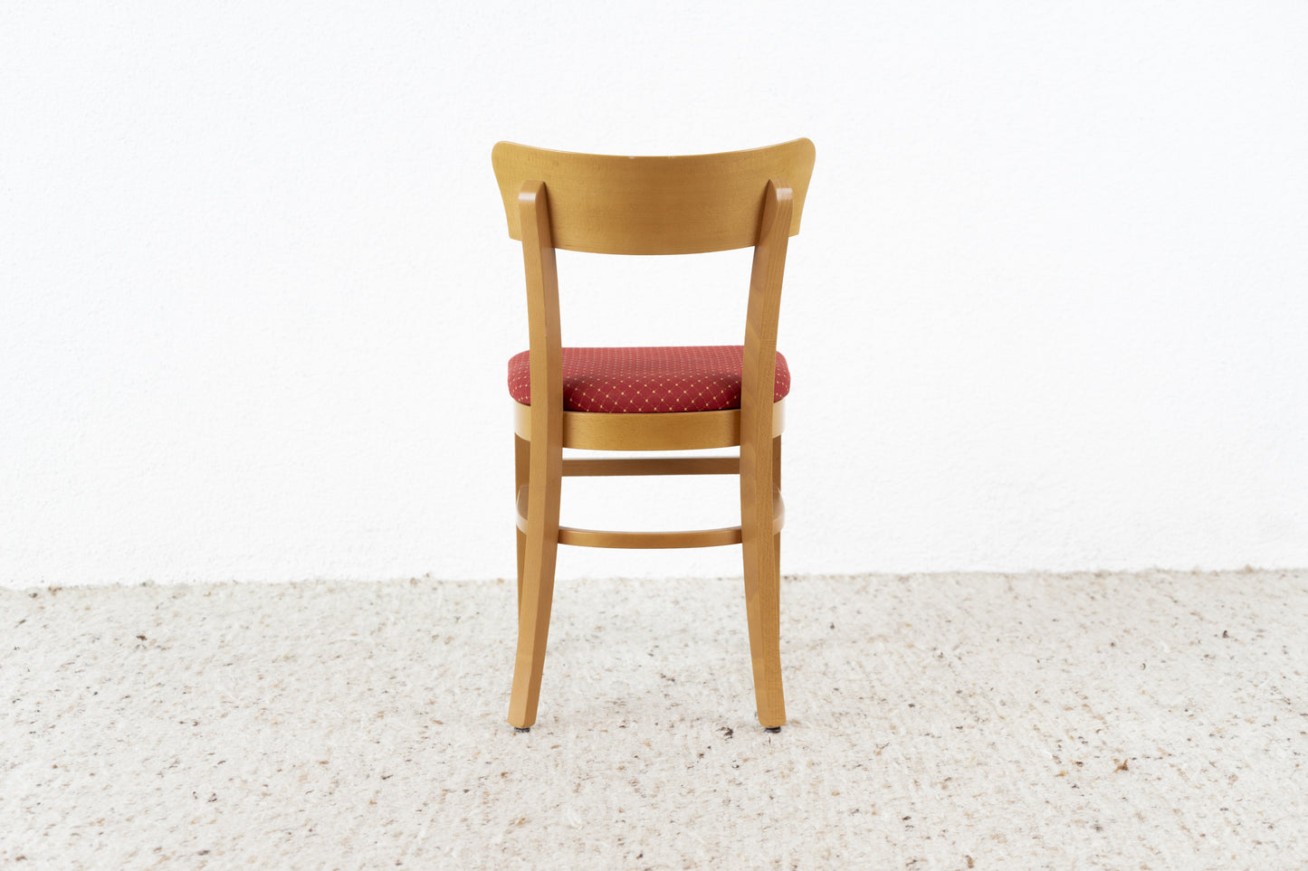 4er Set Vintage Stühle Massivholz Buche Polster Rot