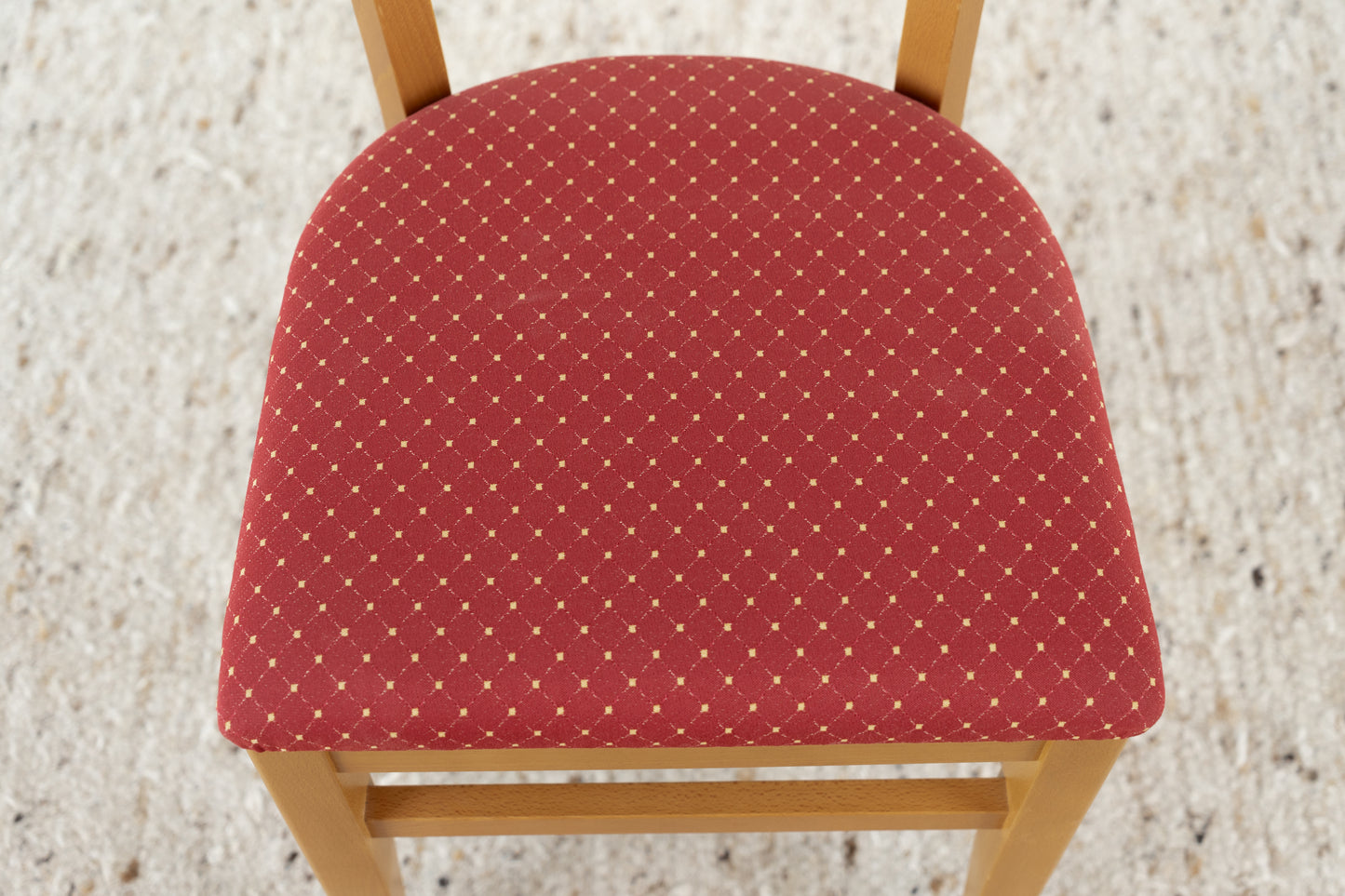 4er Set Vintage Stühle Massivholz Buche Polster Rot