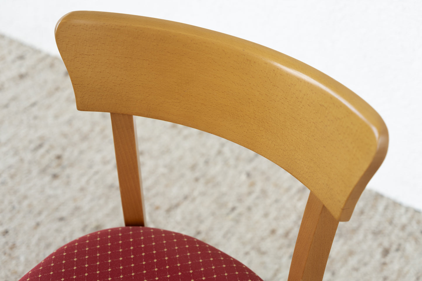 4er Set Vintage Stühle Massivholz Buche Polster Rot