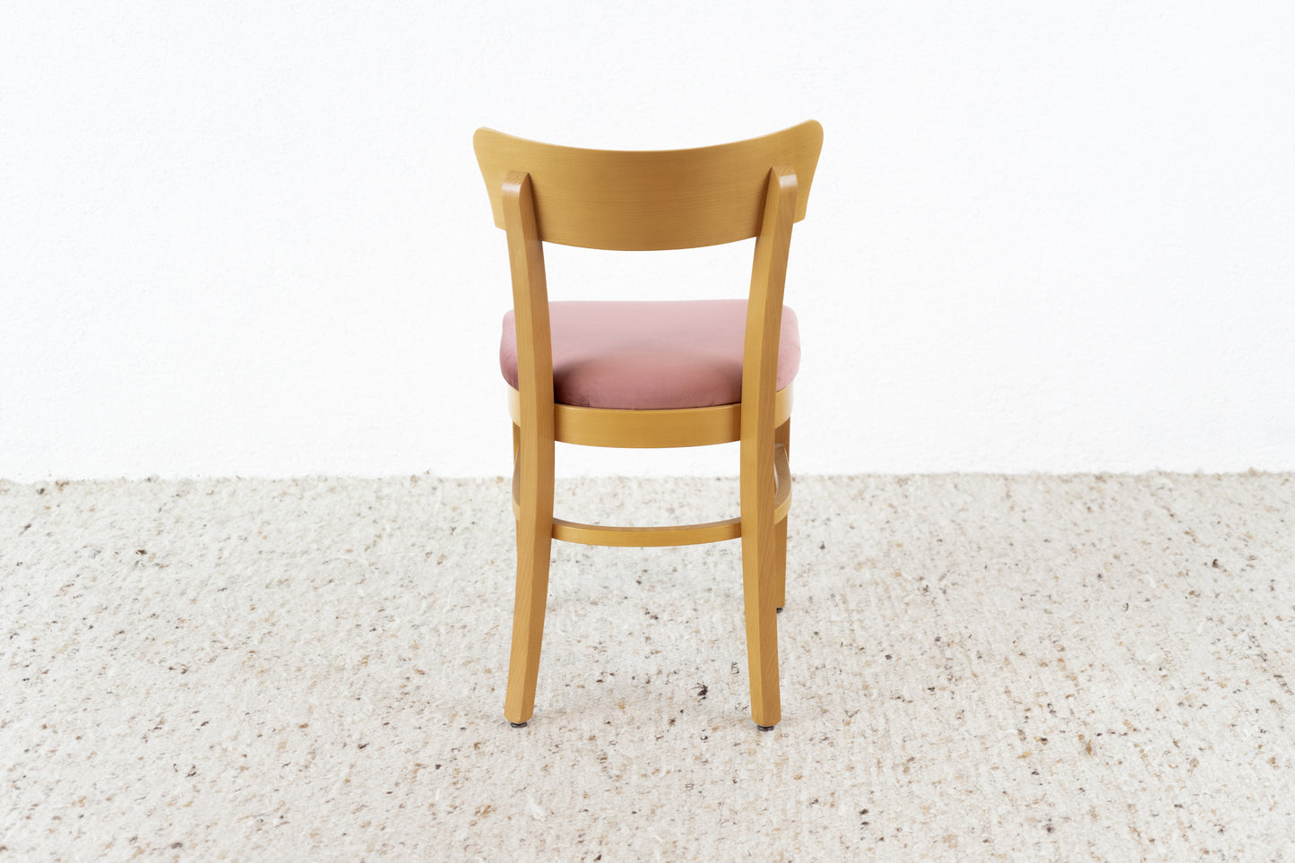 2er Set Vintage Stühle Massivholz Buche Polster Samt Altrosa