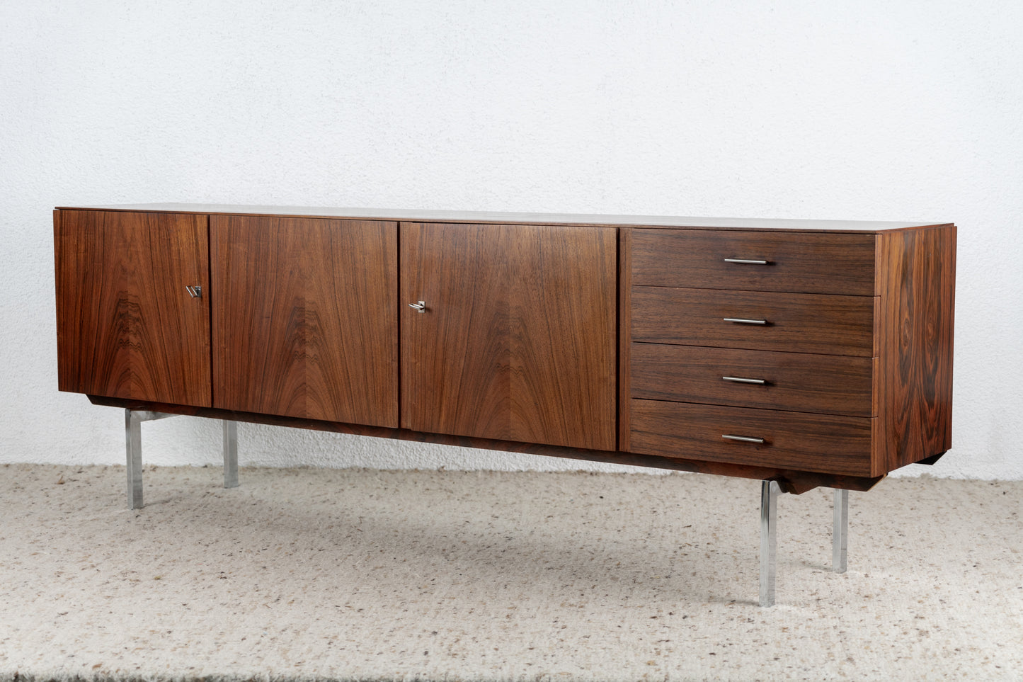 Mid Century Rio Palisander Sideboard Rosewood Chrom