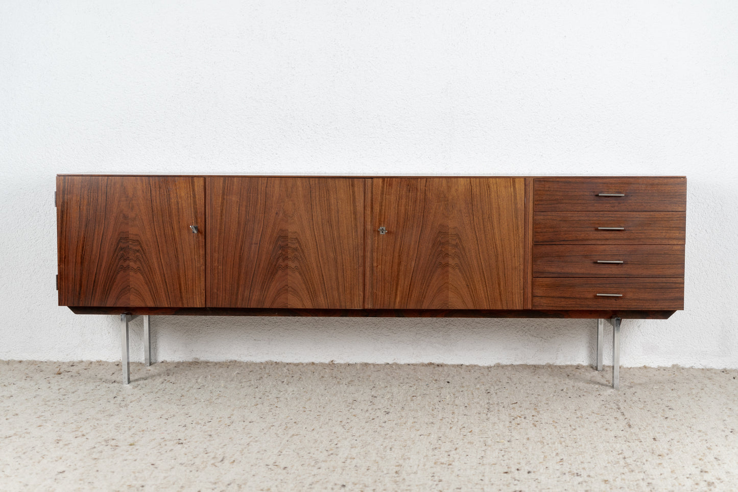 Mid Century Rio Palisander Sideboard Rosewood Chrom