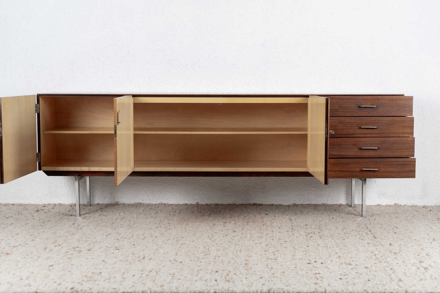Mid Century Rio Palisander Sideboard Rosewood Chrom