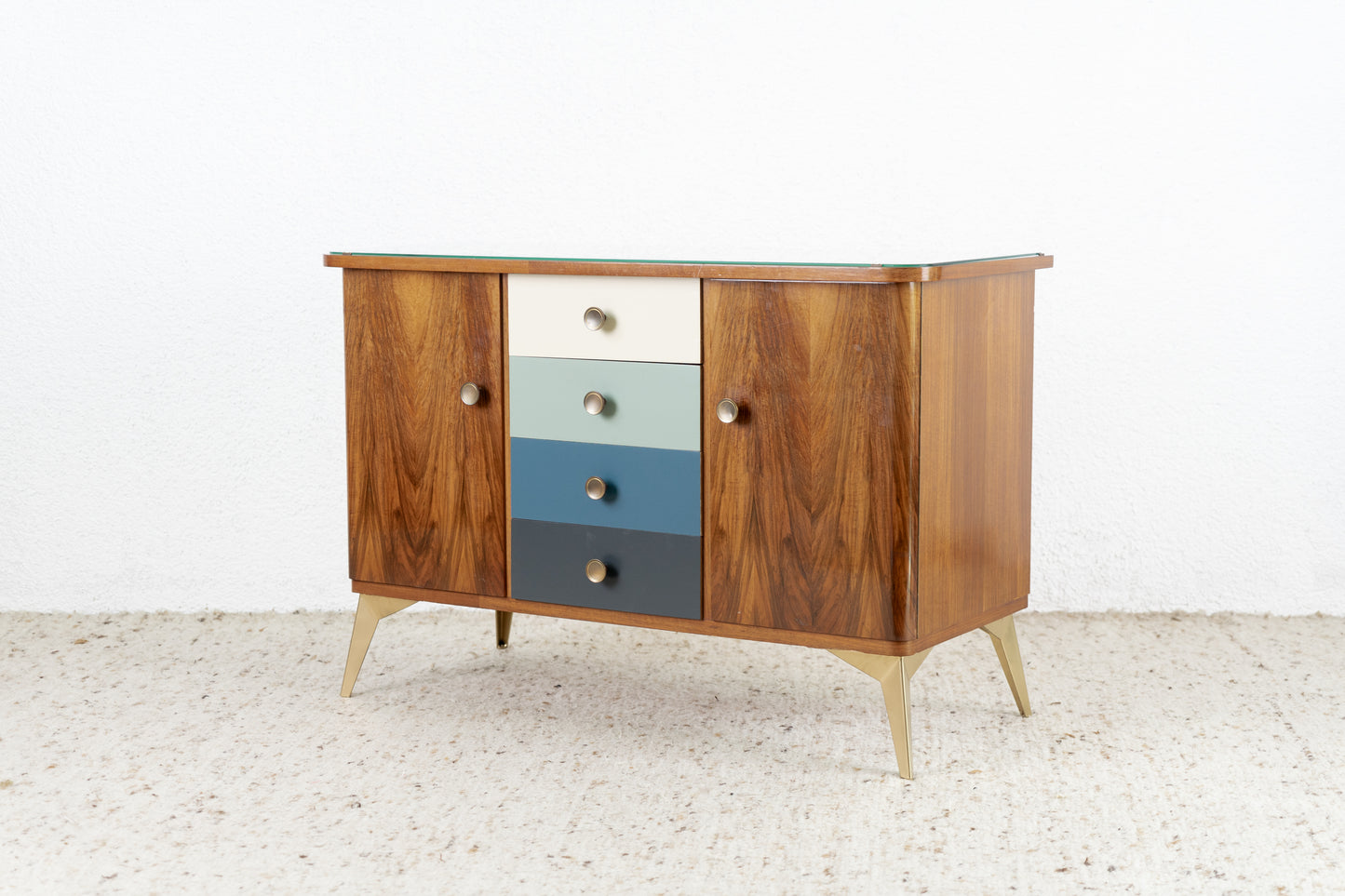 Vintage Sideboard Kommode Schubladen Holz Mid century