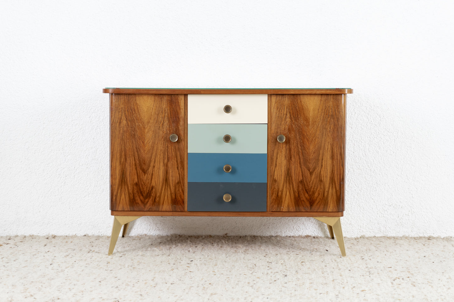 Vintage Sideboard Kommode Schubladen Holz Mid century