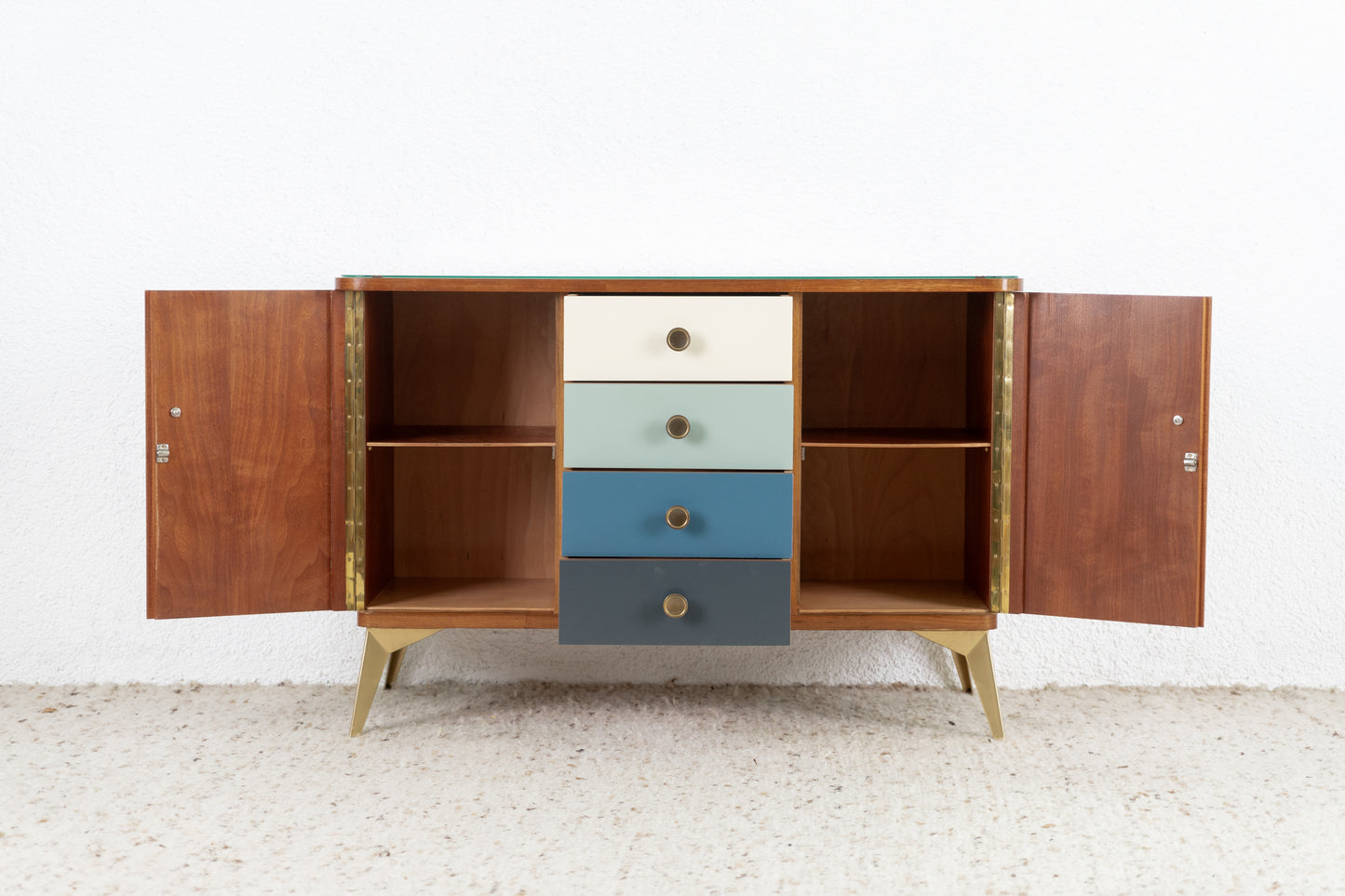 Vintage Sideboard Kommode Schubladen Holz Mid century