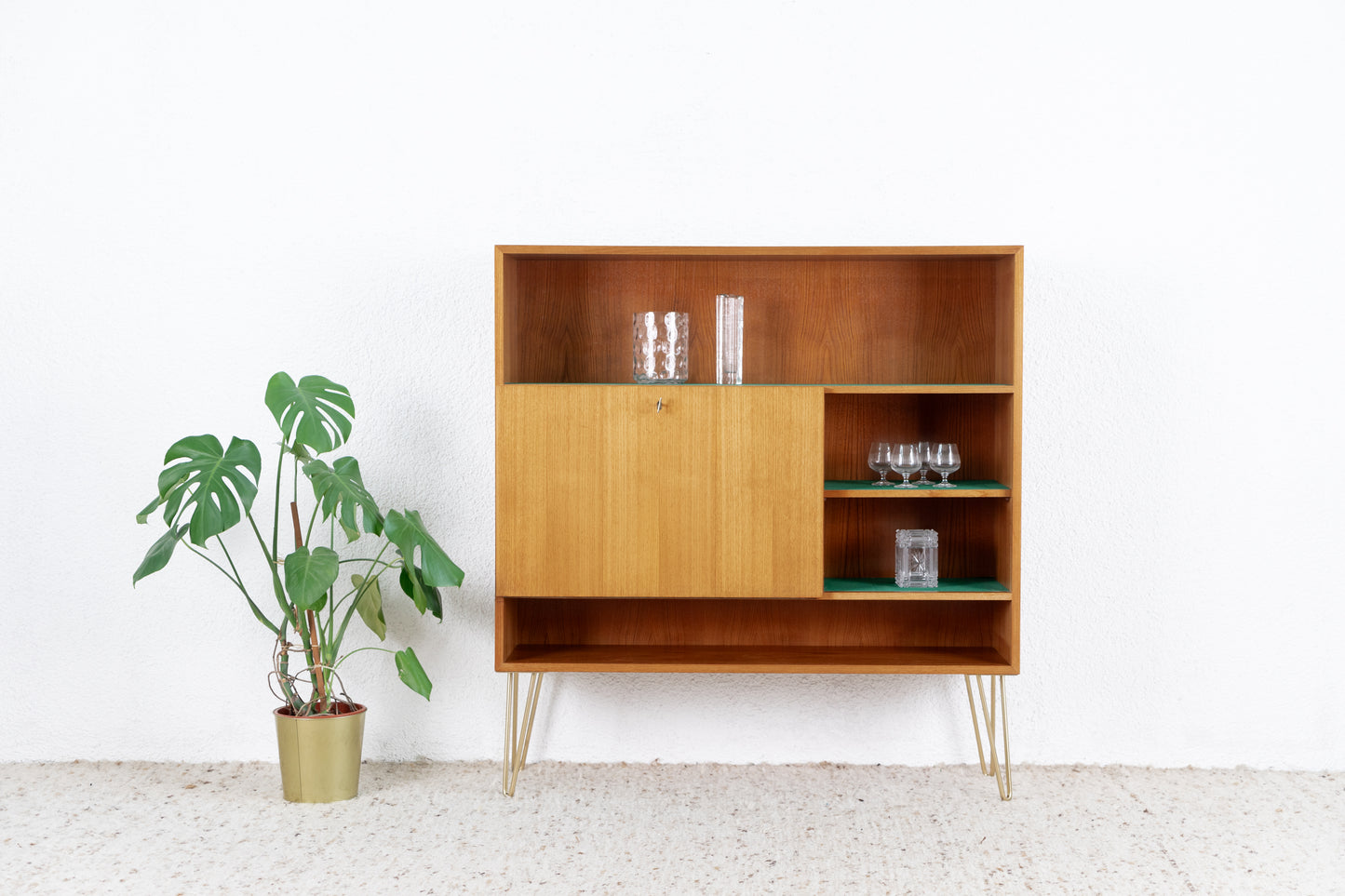Sideboard Mid Century Teak Minibar Schrank Kommode