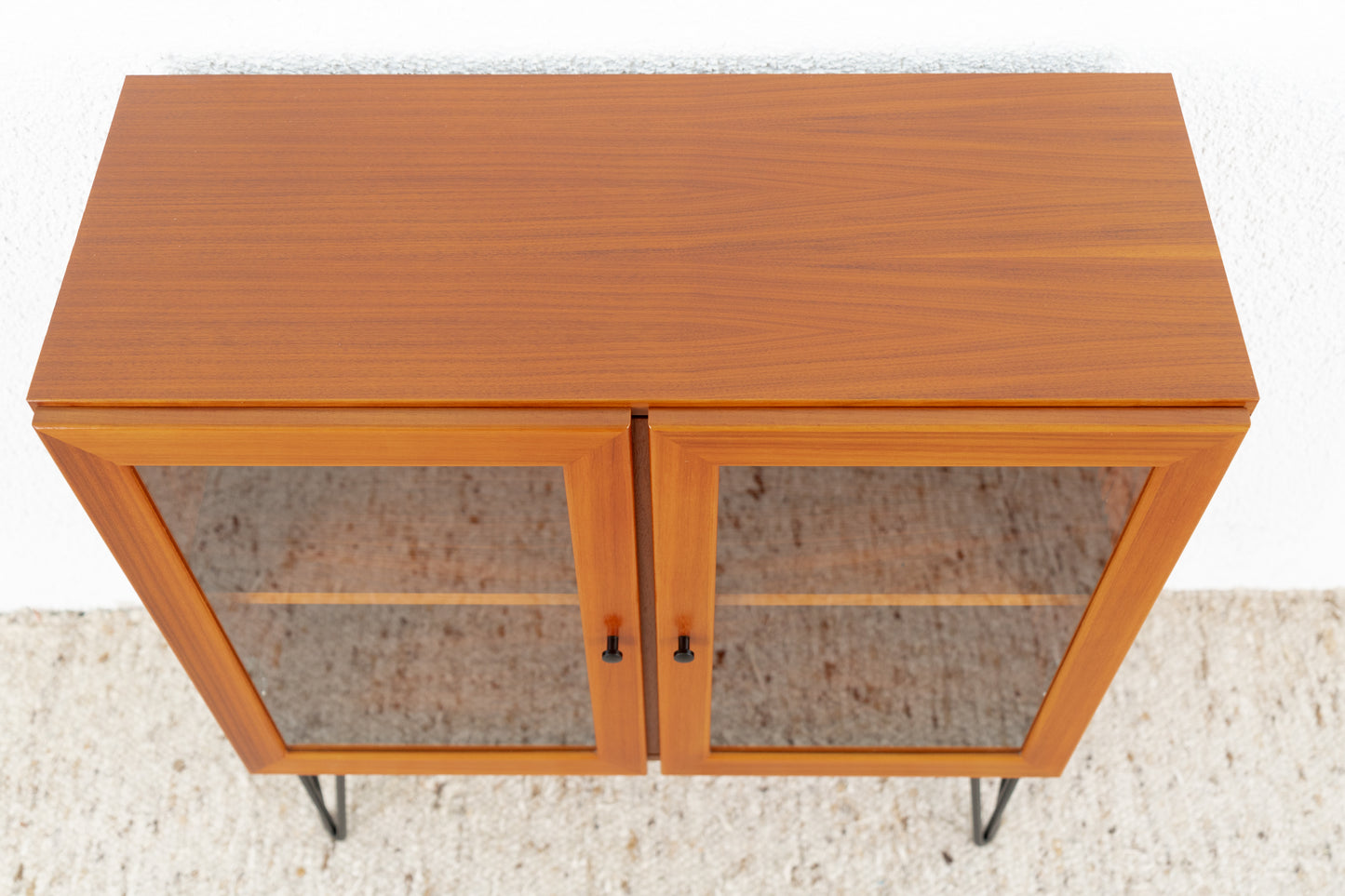 Vitrine Kommode Mid Century Nuss Holz Sideboard 1960