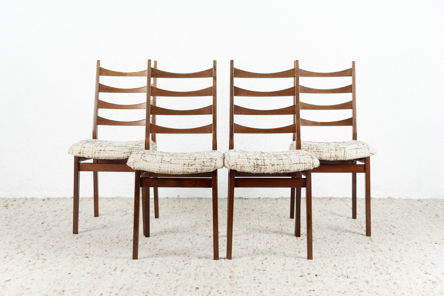 4er Set Stühle vintage Holz Polster bumerang