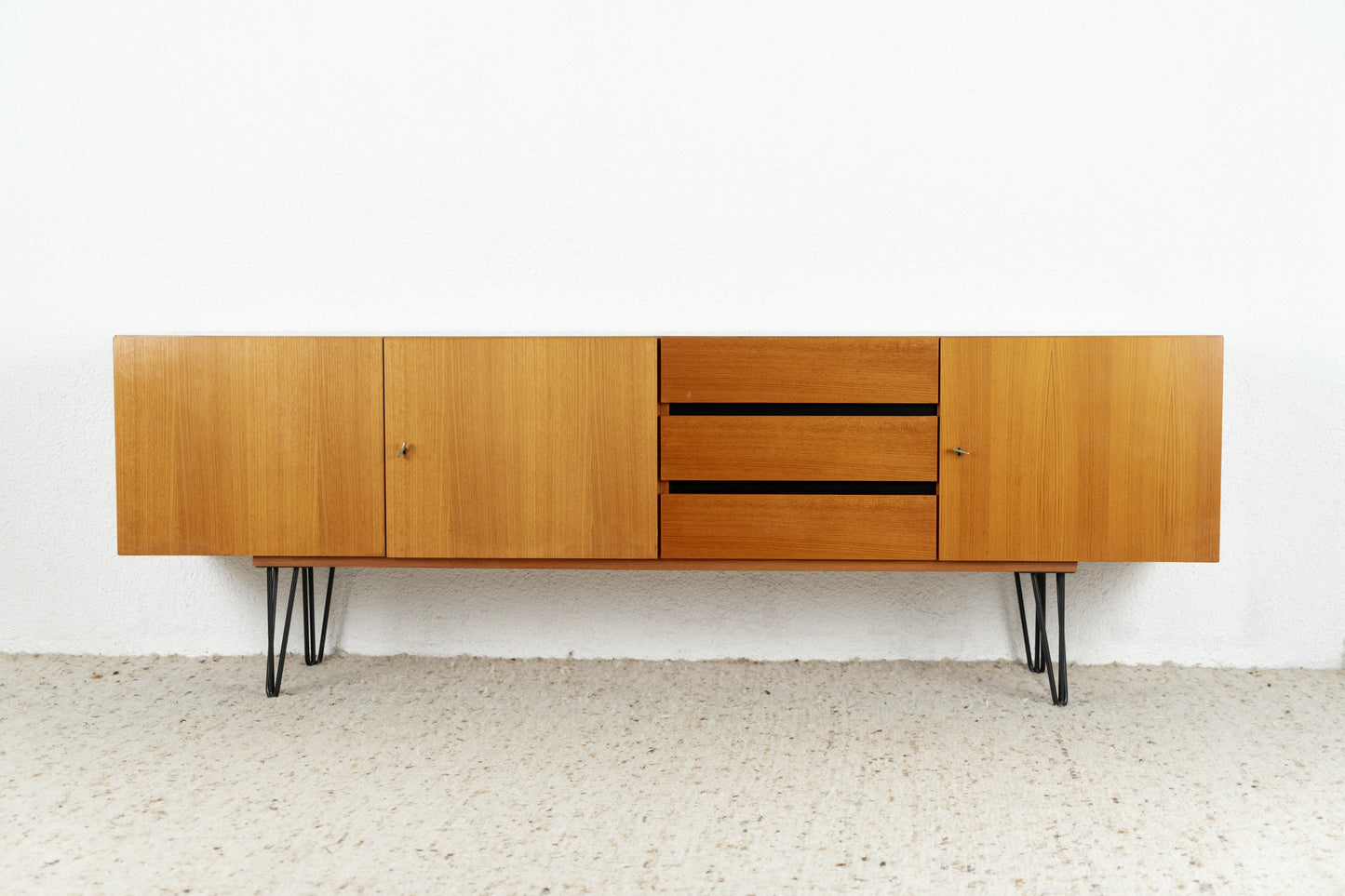 Sideboard Mid Century Teak Holz Schubladen