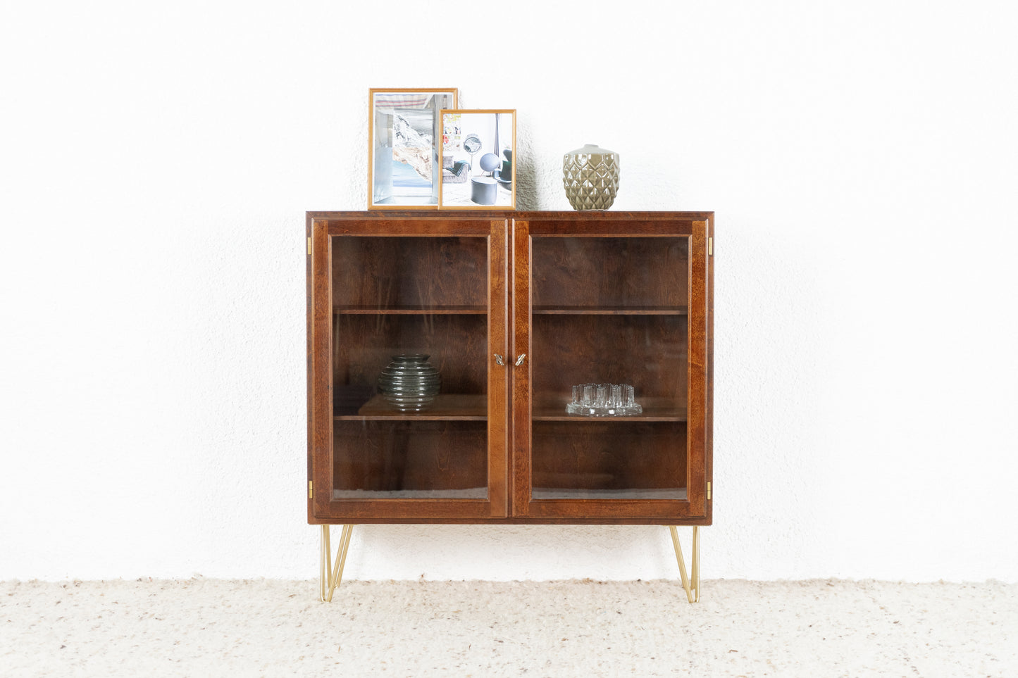 Vintage Vitrine Kommode Holz Mahagoni