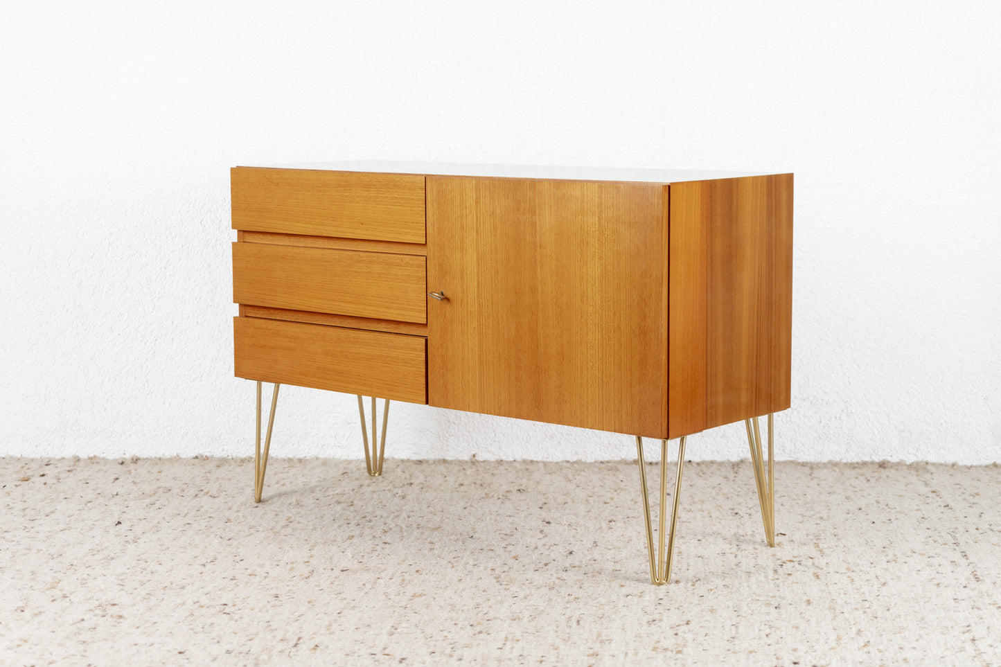 Mid Century Kommode Teak Holz Schubladen Sideboard