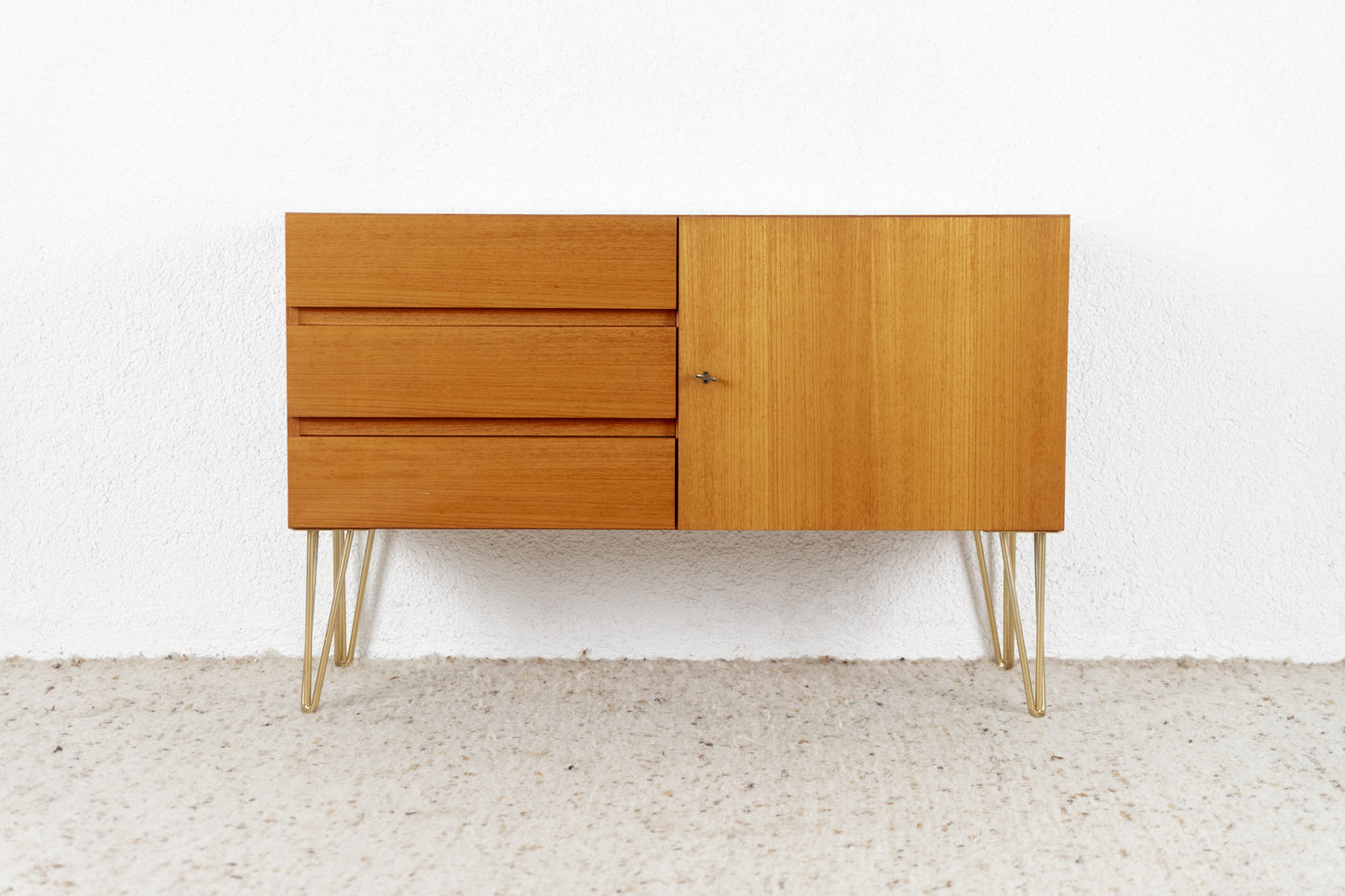 Mid Century Kommode Teak Holz Schubladen Sideboard