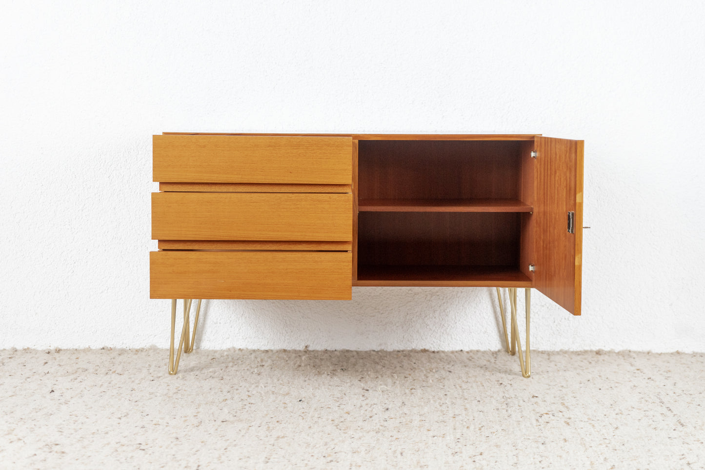Mid Century Kommode Teak Holz Schubladen Sideboard