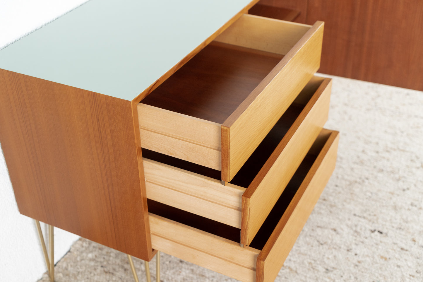 Mid Century Kommode Teak Holz Schubladen Sideboard