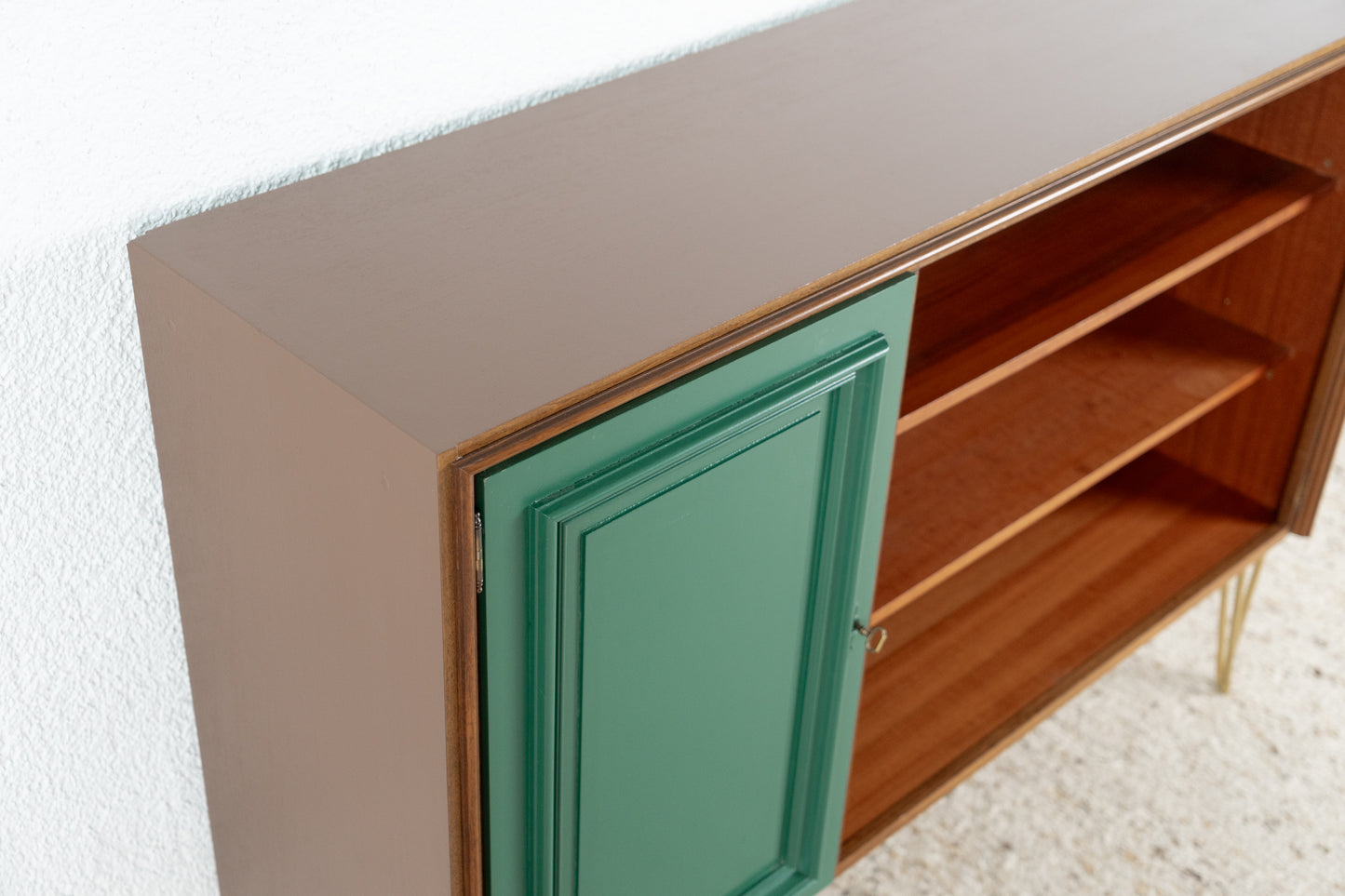 Highboard Sideboard Vintage Holz grün braun
