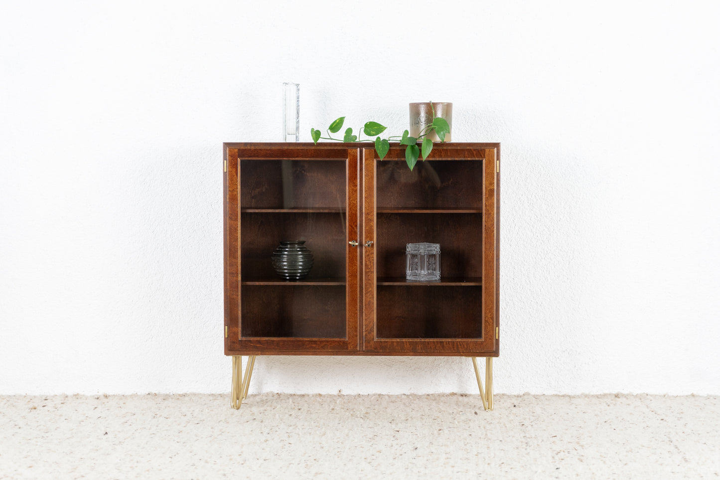 Vintage Vitrine Kommode Holz Mahagoni