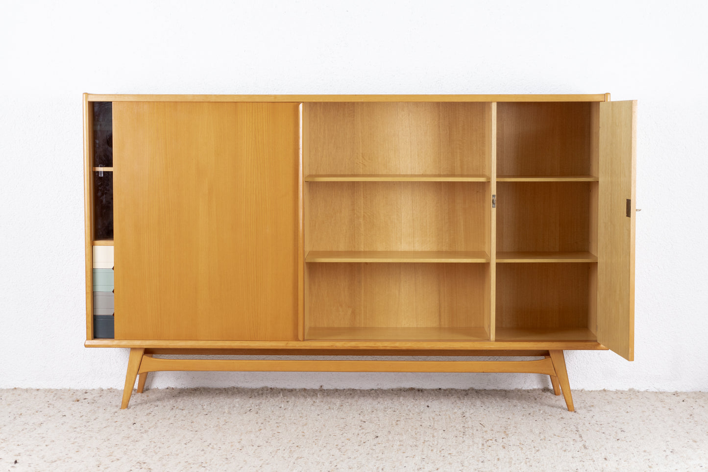 EHD Vintage Highboard Sideboard Rüster Holz Mid Century 60s Schrank Kommode