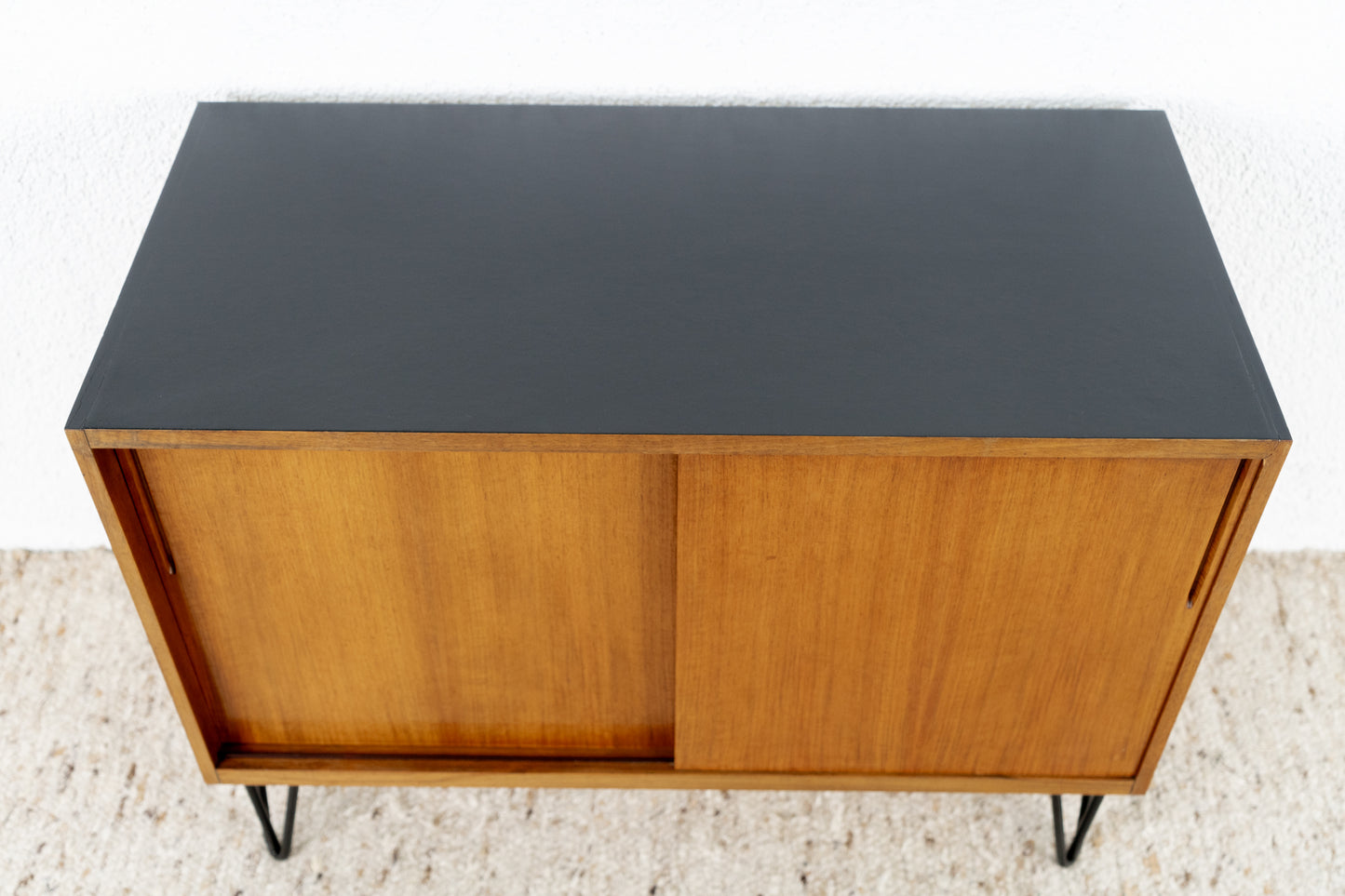 Mid Century Franz Ehrlich Sideboard Schiebetür Kommode Schrank Holz Nuss