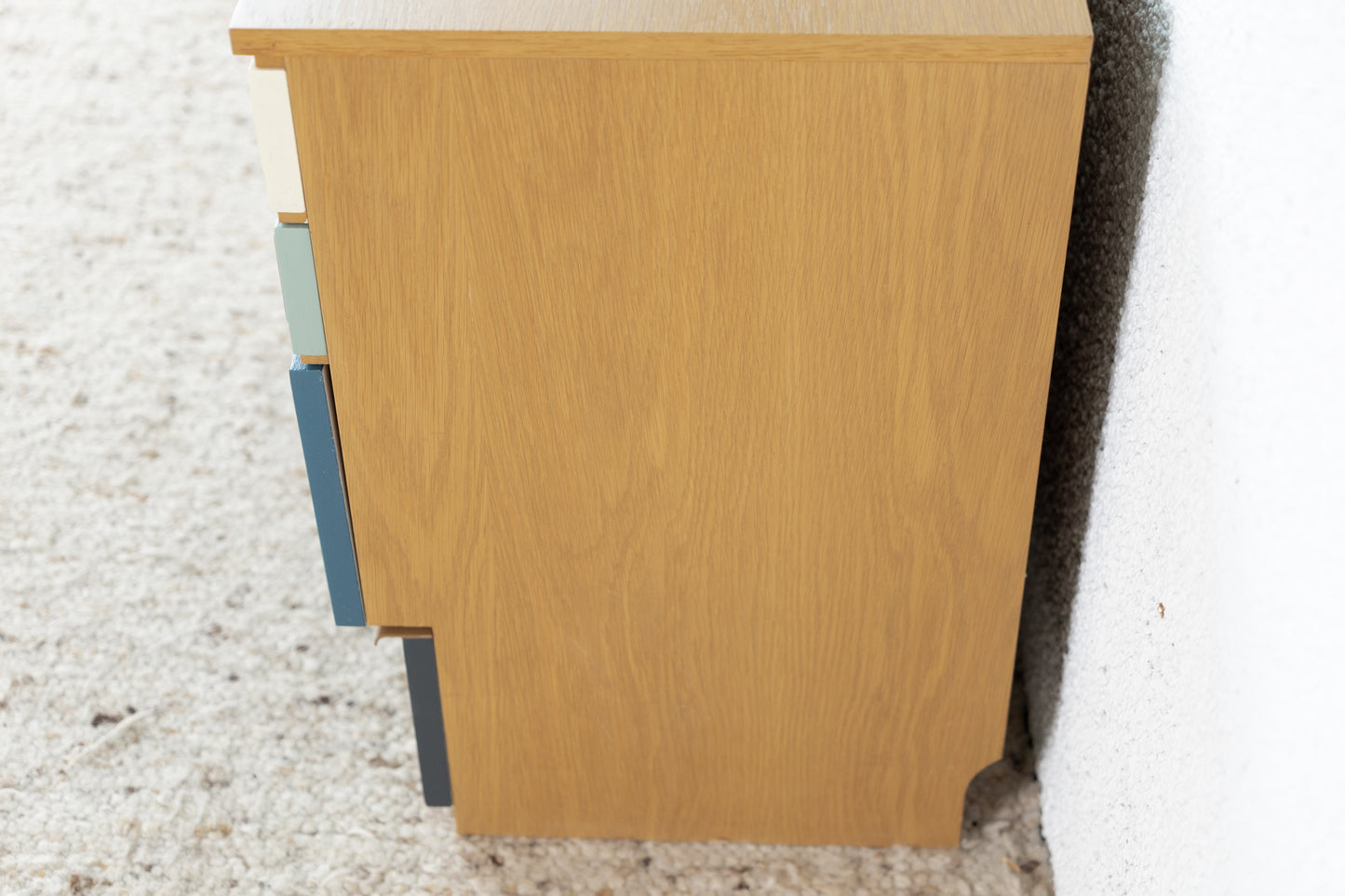 Vintage Nachttisch Holz Schubladen Kommode Ablage