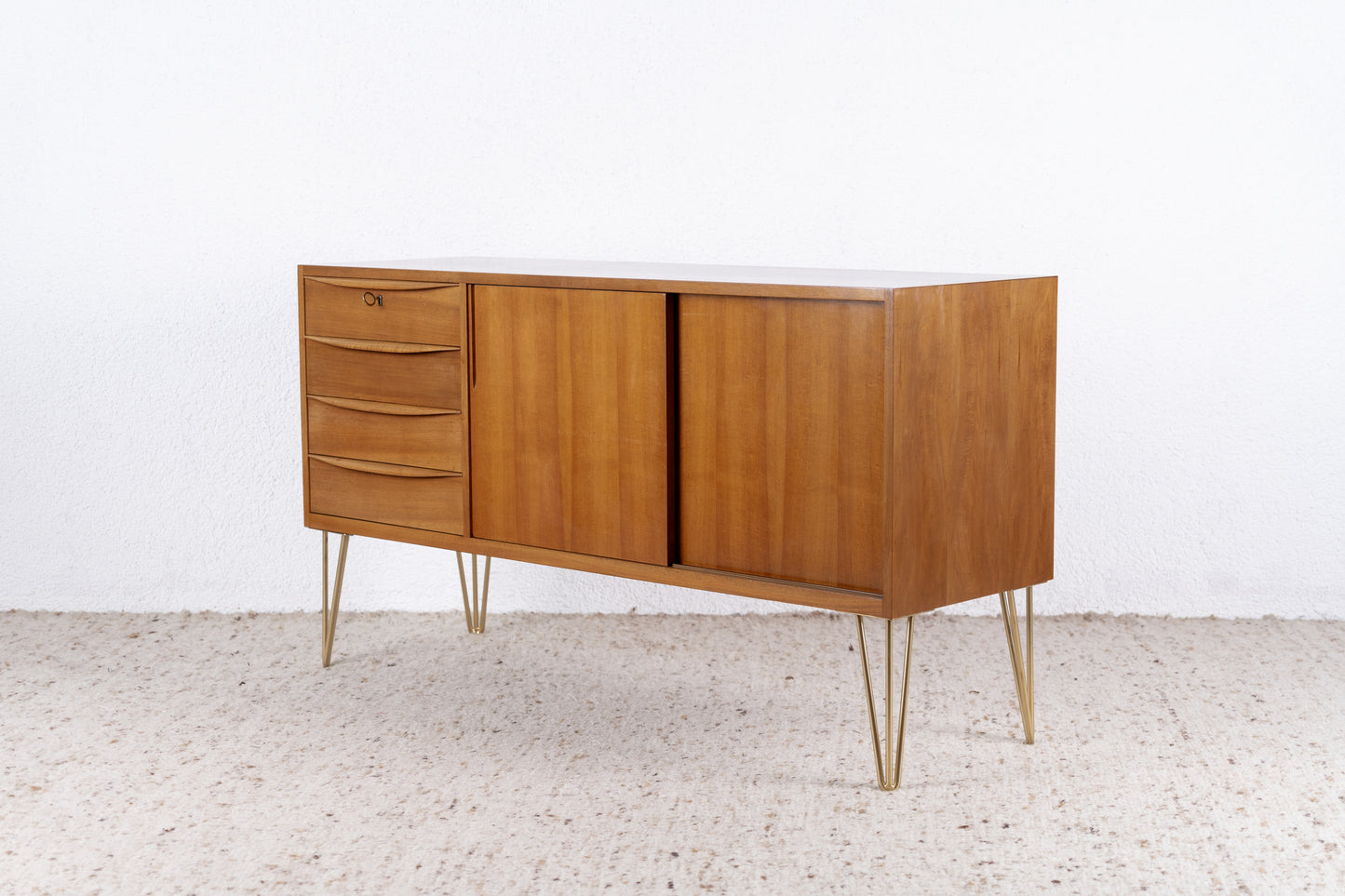 Mid Century Sideboard Franz Ehrlich Nussbaum Holz Bauhaus 60er
