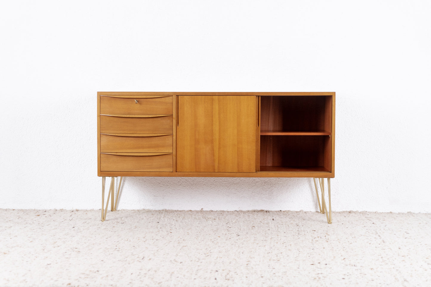 Mid Century Sideboard Franz Ehrlich Nussbaum Holz Bauhaus 60er