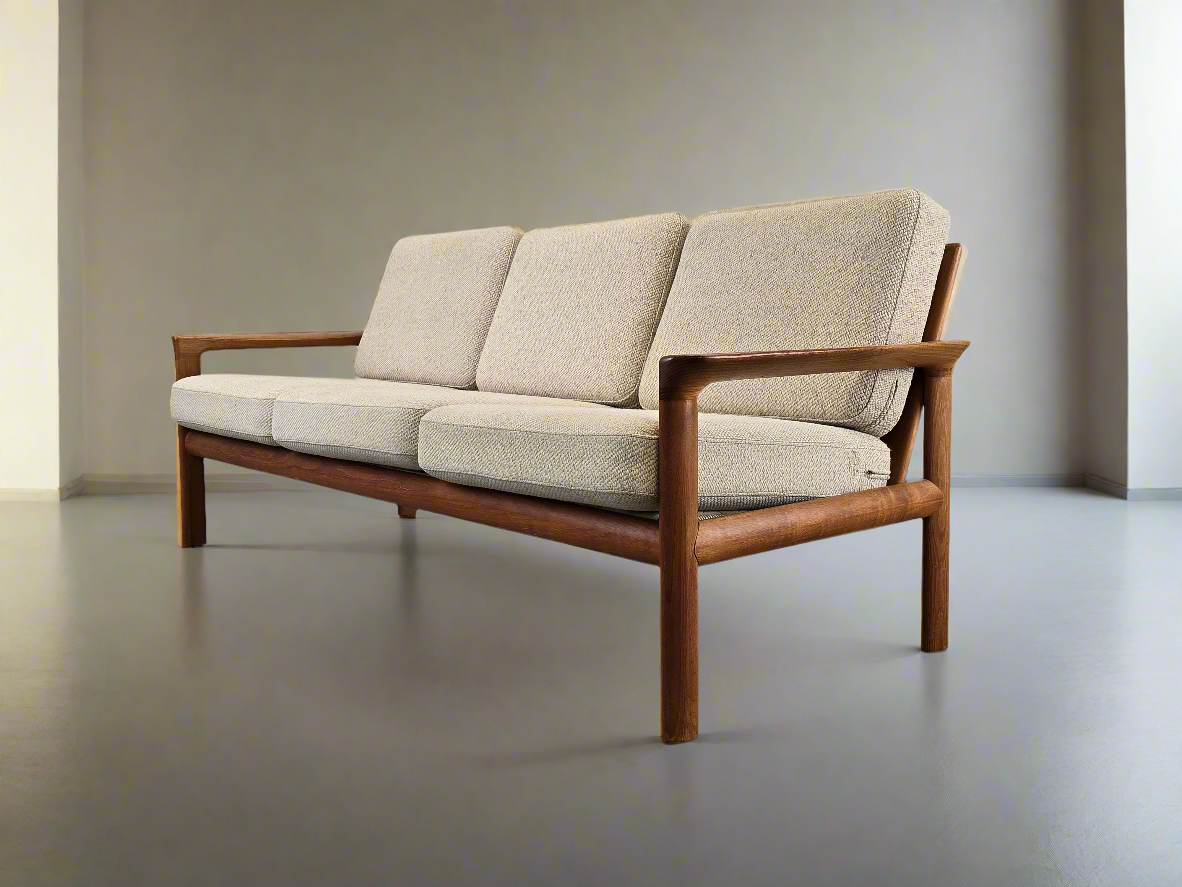 SVEN ELLEKAER SOFA 3er couch tv armchair vintage teak holz komfort denmark sessel