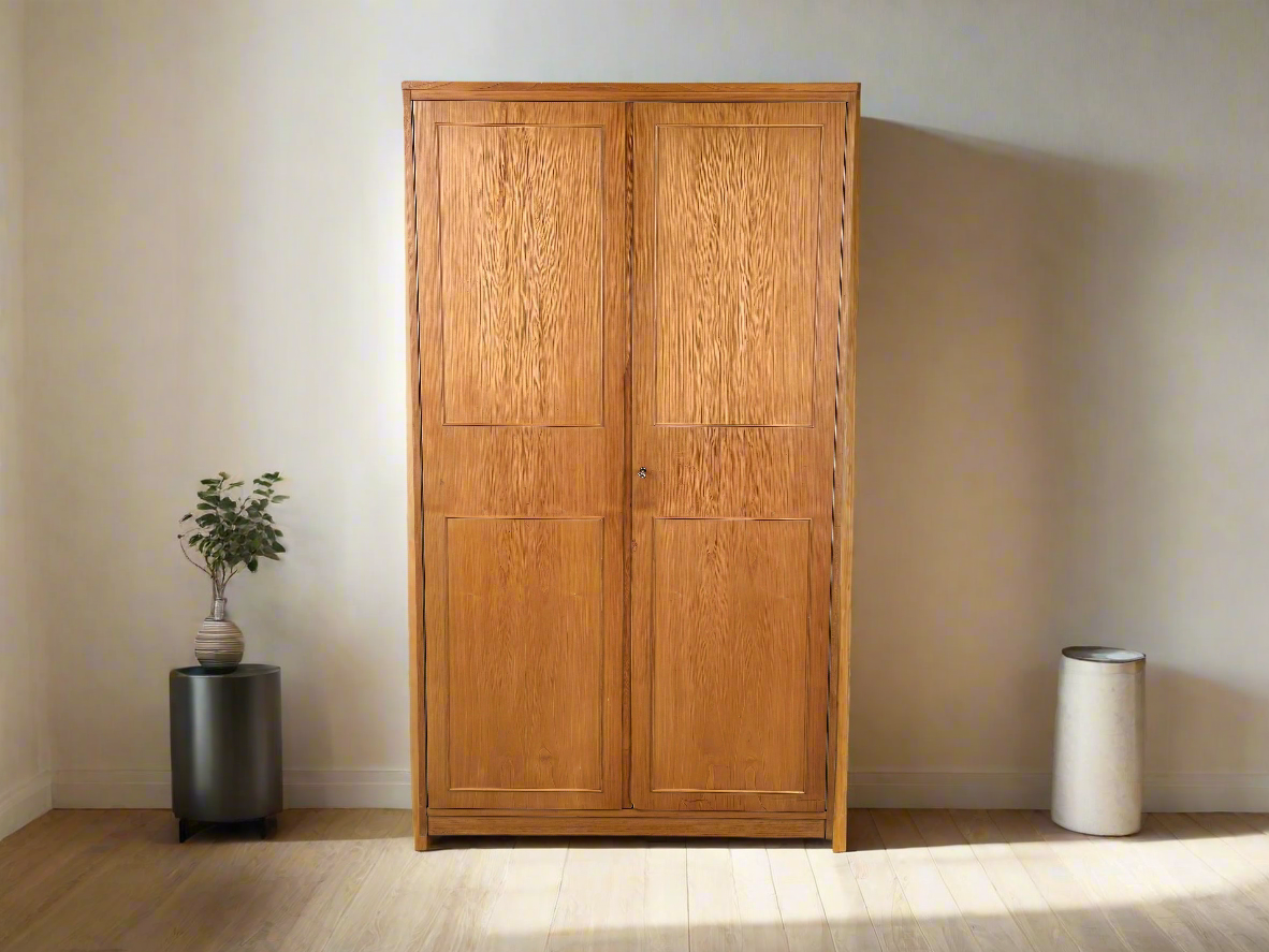WK MÖBEL KLEIDERSCHRANK schrank rüster holz kommode flur vintage spiegel