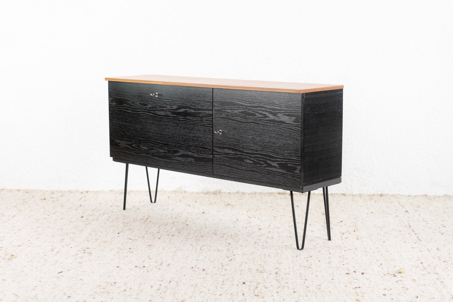 Sideboard Kommode Schwarz Holz Vintage Minibar