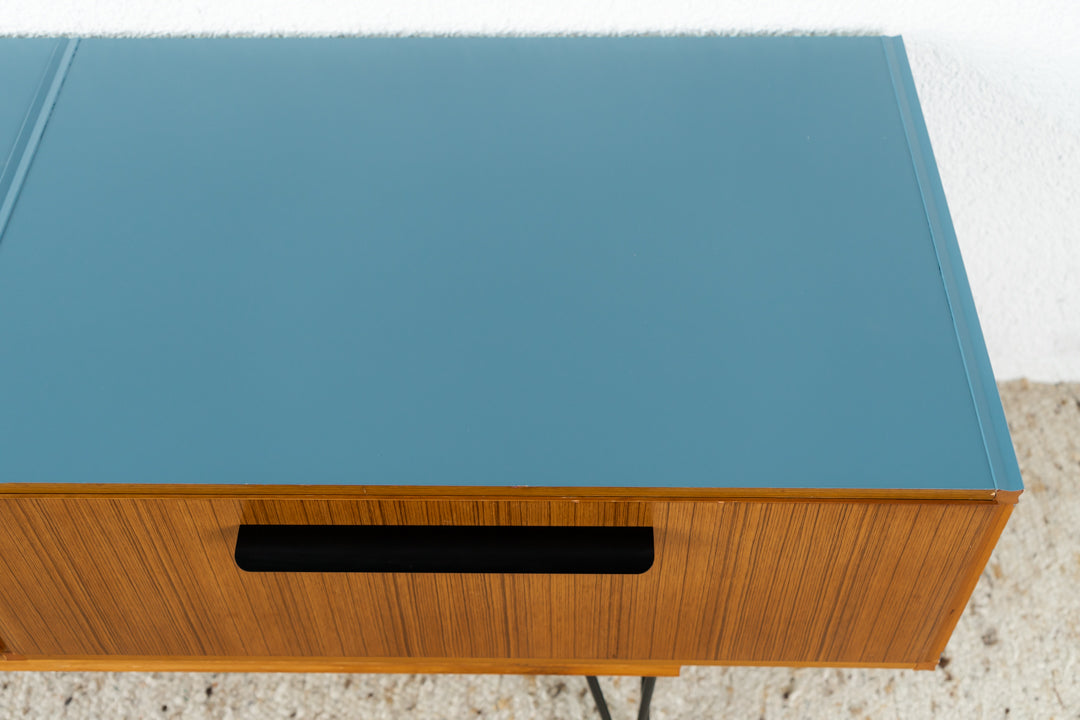 Vintage Behr Schubladen Sideboard Teak Petrol Mid Century Kommode