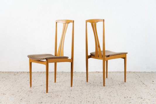 Lübke Stuhl 2er Set Vintage Holz mid century 60s Polster Küche Esstisch