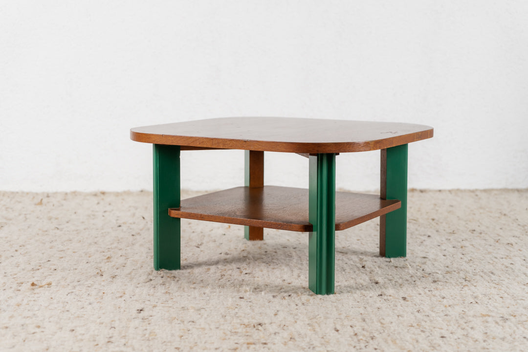 Couchtisch Holz grün Vintage Mid Century Beistelltisch Coffeetable