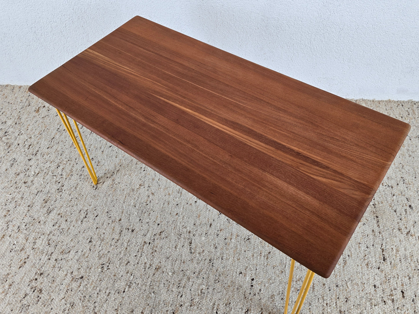 TEAK TISCH gelb Esstisch Schreibtisch Holz vintage esszimmer küche tisch 1960s