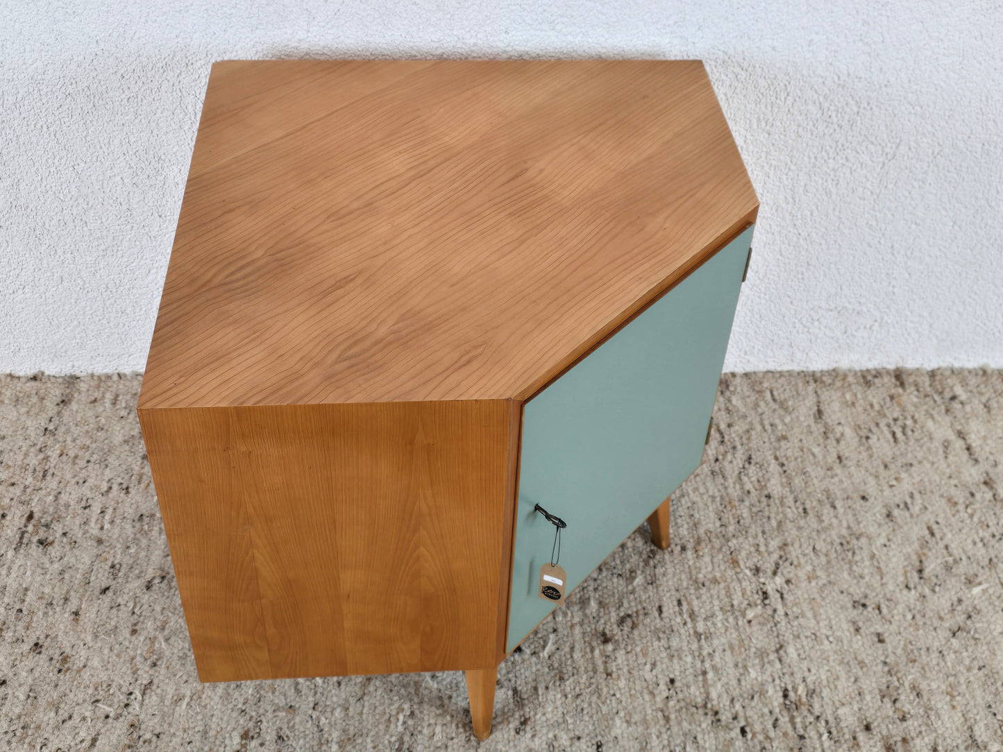 VINTAGE ECKKOMMODE Holz Kommode Rüster Mid Century schrank tv ddr