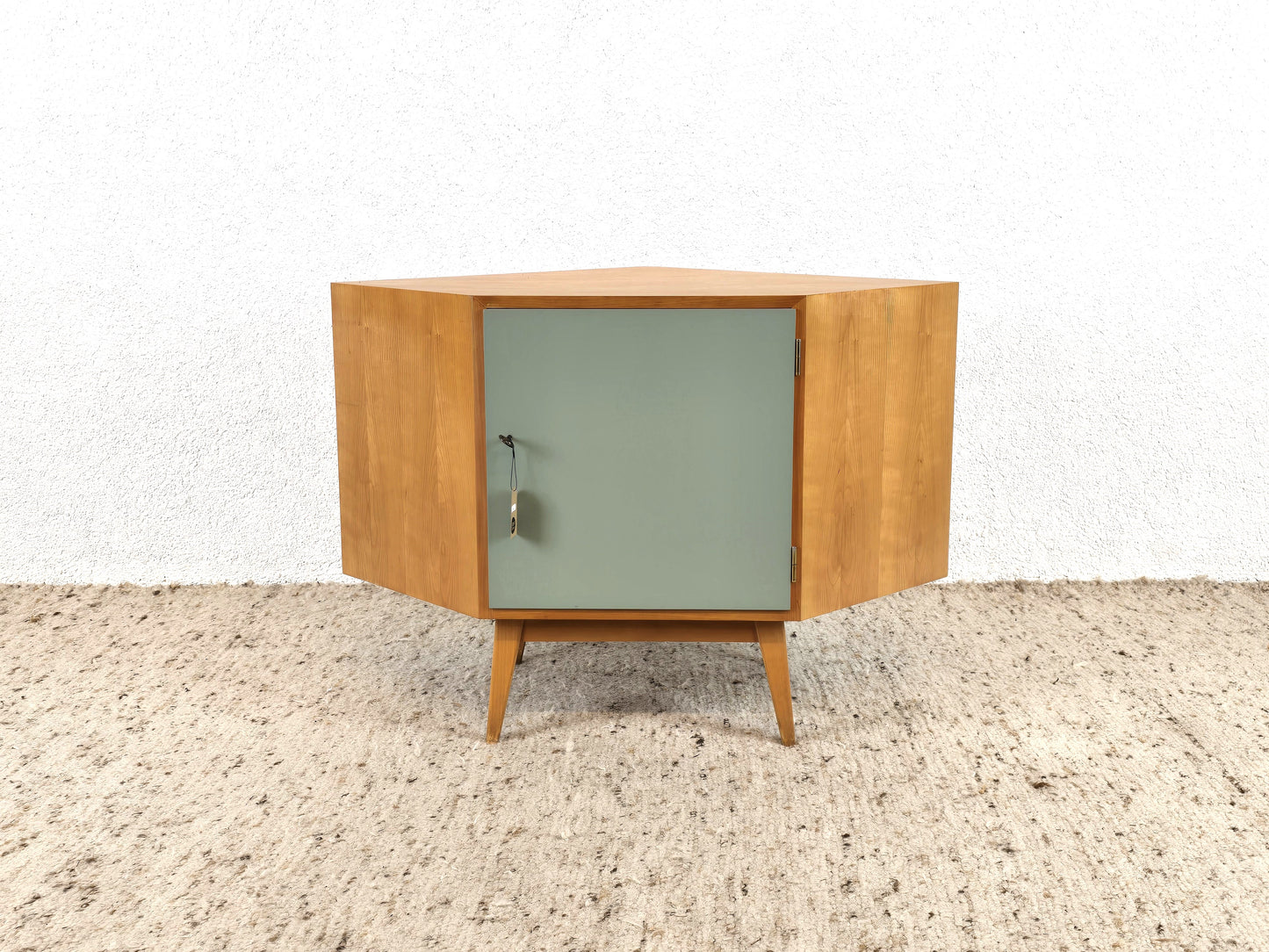 VINTAGE ECKKOMMODE Holz Kommode Rüster Mid Century schrank tv ddr