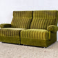 VINTAGE 2ER SOFA grün stoff mid century 60s sessel couch retro modular