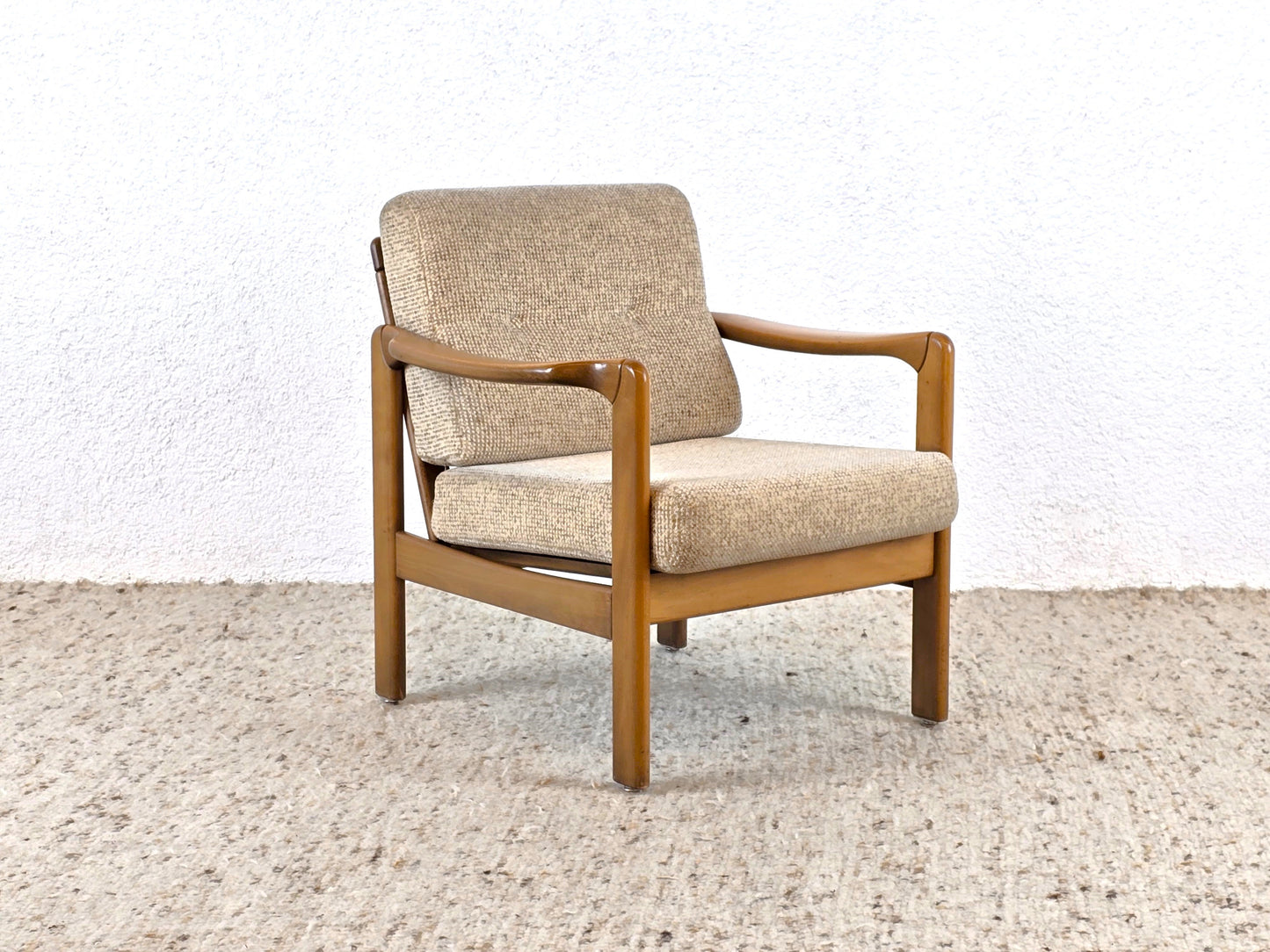 KNOLL ANTIMOTT SESSEL holz vintage Stuhl Tv beige buche 1960 60s midcentury Armchair